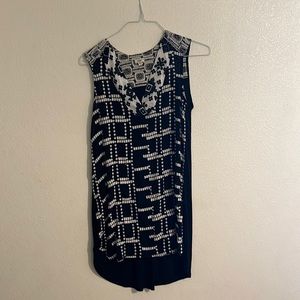 Embroidered sleeveless blouse